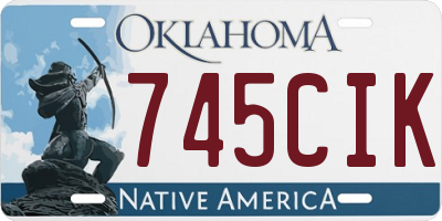 OK license plate 745CIK