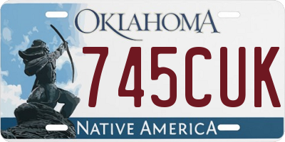 OK license plate 745CUK