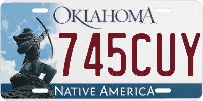OK license plate 745CUY