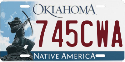 OK license plate 745CWA