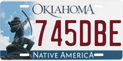 OK license plate 745DBE