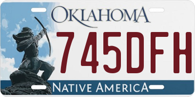 OK license plate 745DFH
