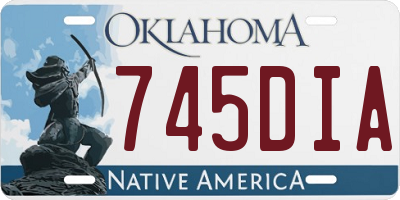 OK license plate 745DIA
