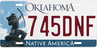 OK license plate 745DNF