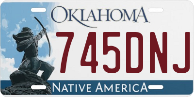 OK license plate 745DNJ