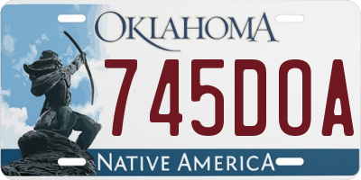 OK license plate 745DOA