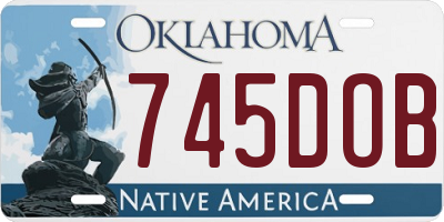 OK license plate 745DOB