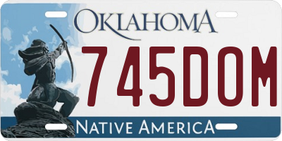OK license plate 745DOM