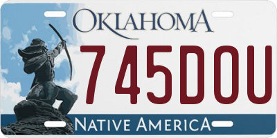 OK license plate 745DOU