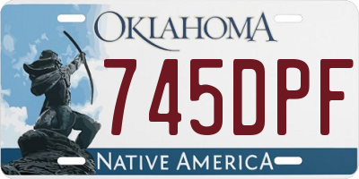 OK license plate 745DPF
