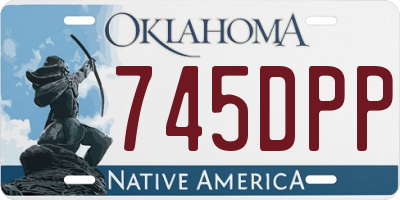OK license plate 745DPP