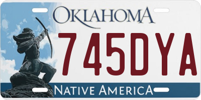 OK license plate 745DYA