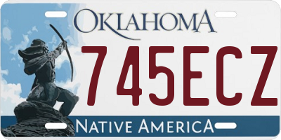 OK license plate 745ECZ
