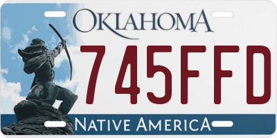 OK license plate 745FFD