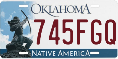 OK license plate 745FGQ