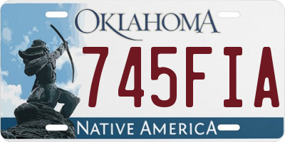 OK license plate 745FIA