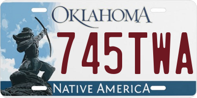 OK license plate 745TWA