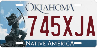 OK license plate 745XJA