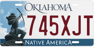 OK license plate 745XJT