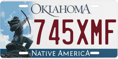 OK license plate 745XMF
