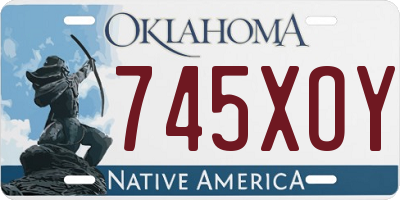 OK license plate 745XOY