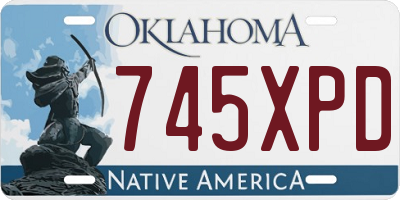 OK license plate 745XPD