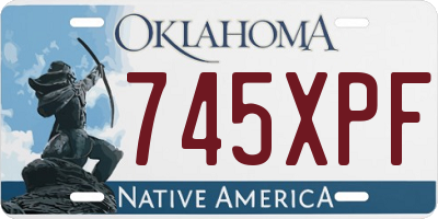 OK license plate 745XPF