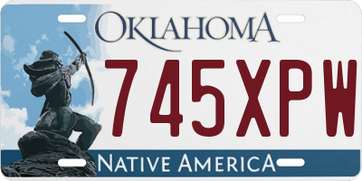 OK license plate 745XPW