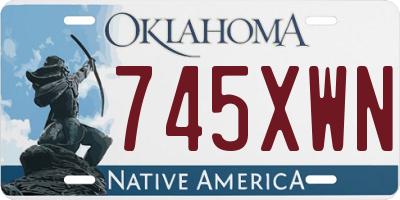 OK license plate 745XWN