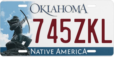 OK license plate 745ZKL