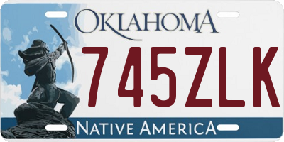 OK license plate 745ZLK