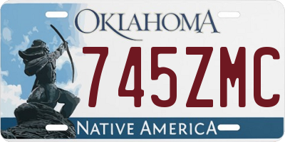 OK license plate 745ZMC