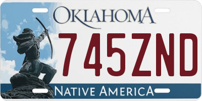 OK license plate 745ZND