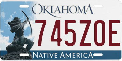 OK license plate 745ZOE