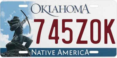 OK license plate 745ZOK
