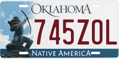 OK license plate 745ZOL