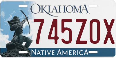 OK license plate 745ZOX