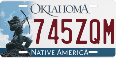 OK license plate 745ZQM