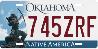 OK license plate 745ZRF