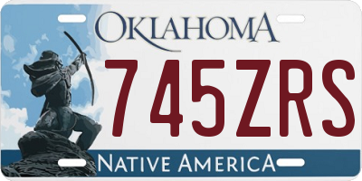 OK license plate 745ZRS