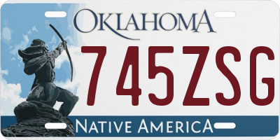 OK license plate 745ZSG