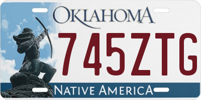 OK license plate 745ZTG