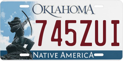 OK license plate 745ZUI