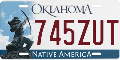 OK license plate 745ZUT