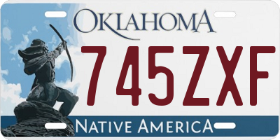 OK license plate 745ZXF