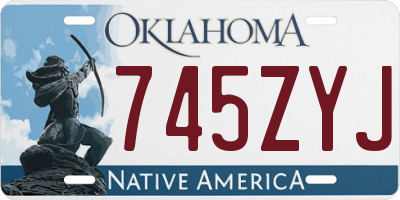 OK license plate 745ZYJ