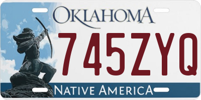 OK license plate 745ZYQ