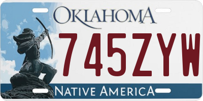 OK license plate 745ZYW