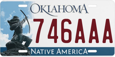 OK license plate 746AAA