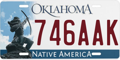 OK license plate 746AAK